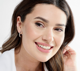 Diamonique Gold-Over SS Classics Clear Emerald Hoop Earrings